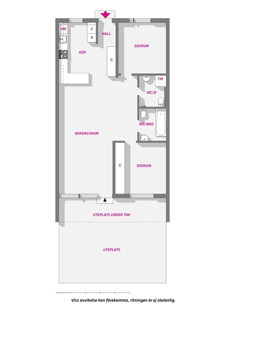 Planlösning från Karin Boyegatan 8 B, Såld i Löten, Uppsala