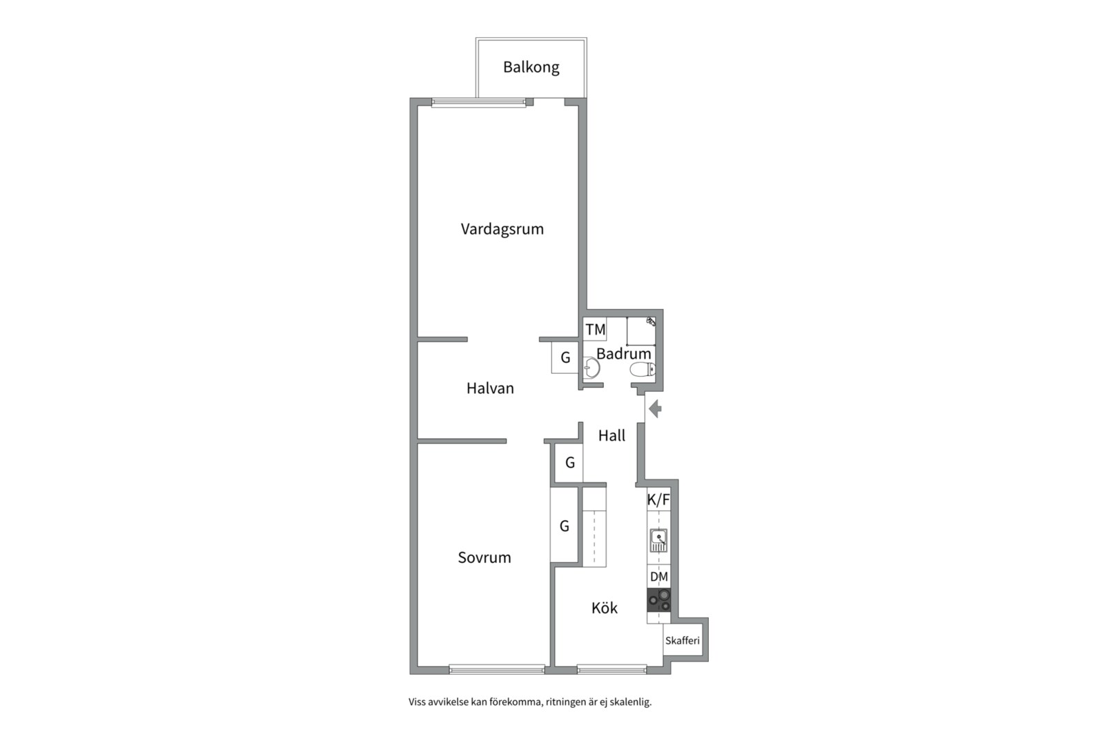 Planlösning från Kungsgatan 52 C, Såld i Centrum, Uppsala