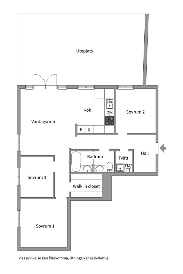 Planlösning från Trädgårdsgatan 7 A, Såld i Centrum, Uppsala