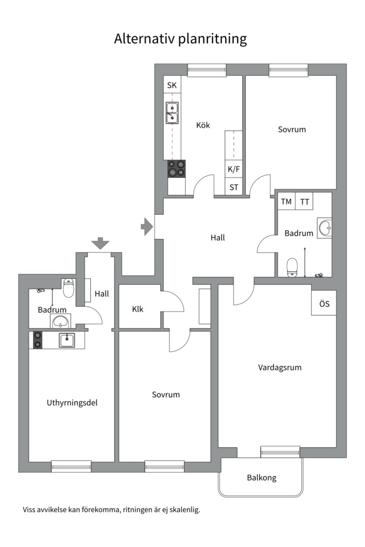 Planlösning från Sysslomansgatan 32A, Såld i Luthagen, Uppsala