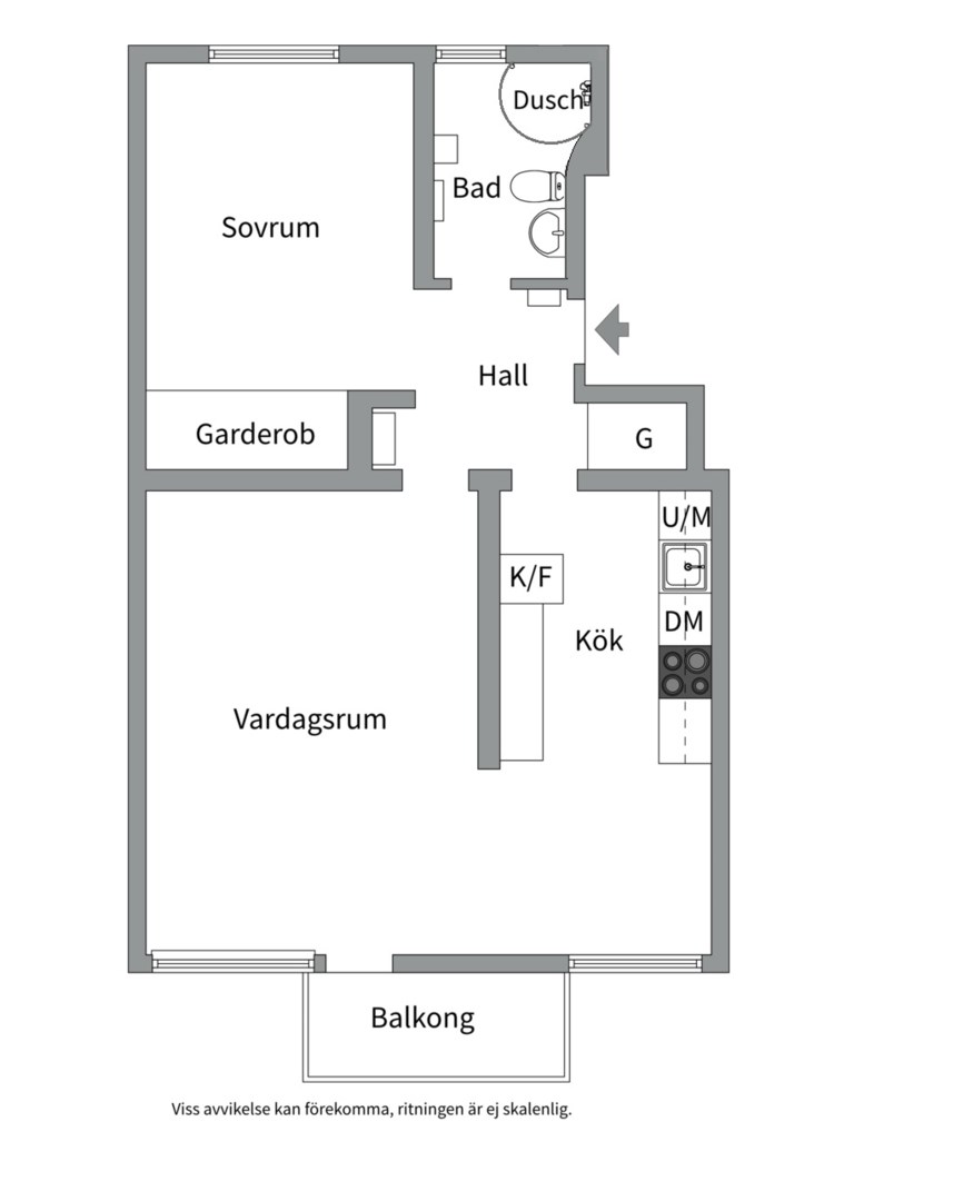 Planlösning från Fålhagsleden 1 B, Såld i Fålhagen, Uppsala