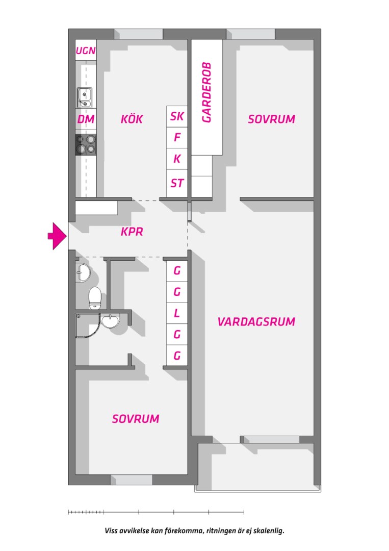 Planlösning från Kungsängsgatan 36 A, Såld i Centrum, Uppsala