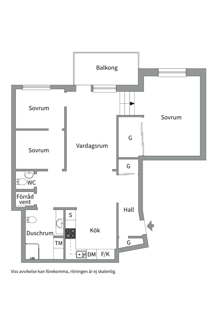 Planlösning från Swedenborgsgatan 61 B, Såld i Svartbäcken, Uppsala
