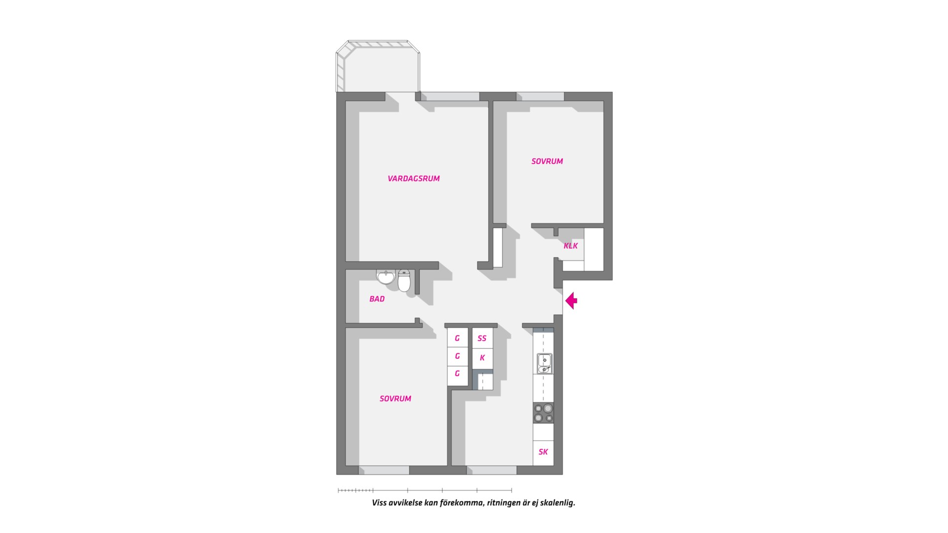 Planlösning från Murargatan 4D, Såld i Salabacke, Uppsala