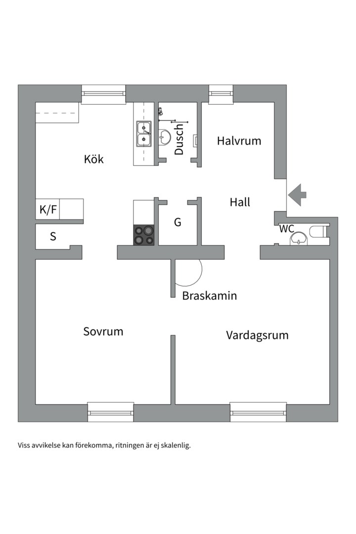 Planlösning från Väderkvarnsgatan 39 A, Såld i Fålhagen, Uppsala