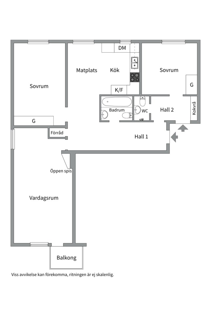 Planlösning från Hjalmar Brantingsgatan 31, Såld i Fålhagen, Uppsala