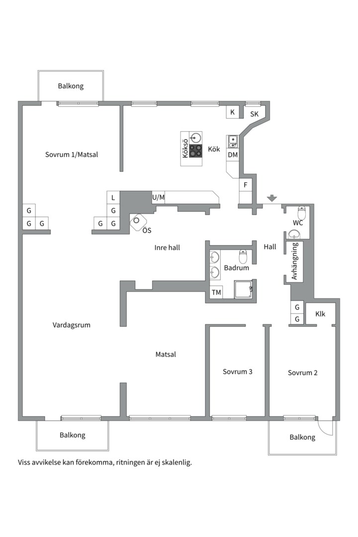 Planlösning från Östra Ågatan 17, Såld i Centrum, Uppsala
