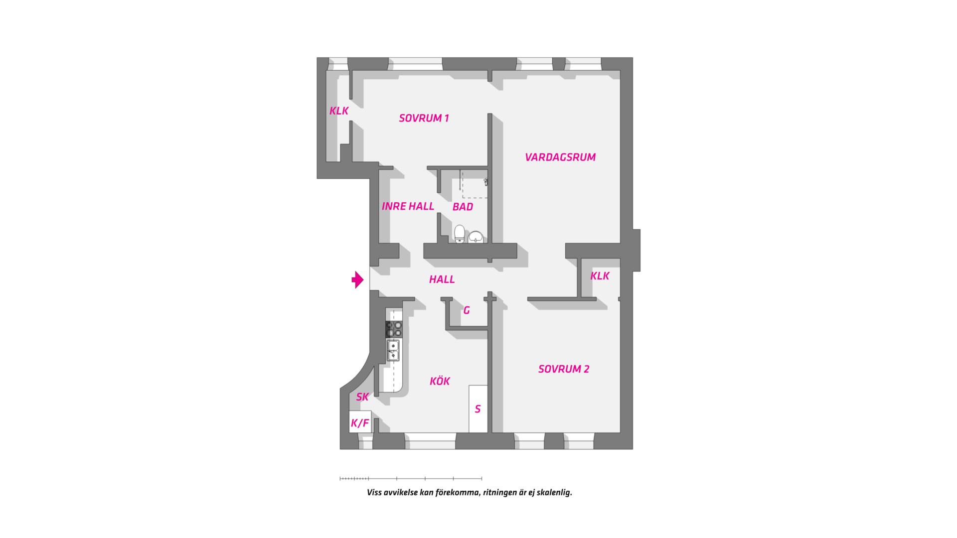 Planlösning från Frodegatan 5 B, Såld i Fålhagen, Uppsala