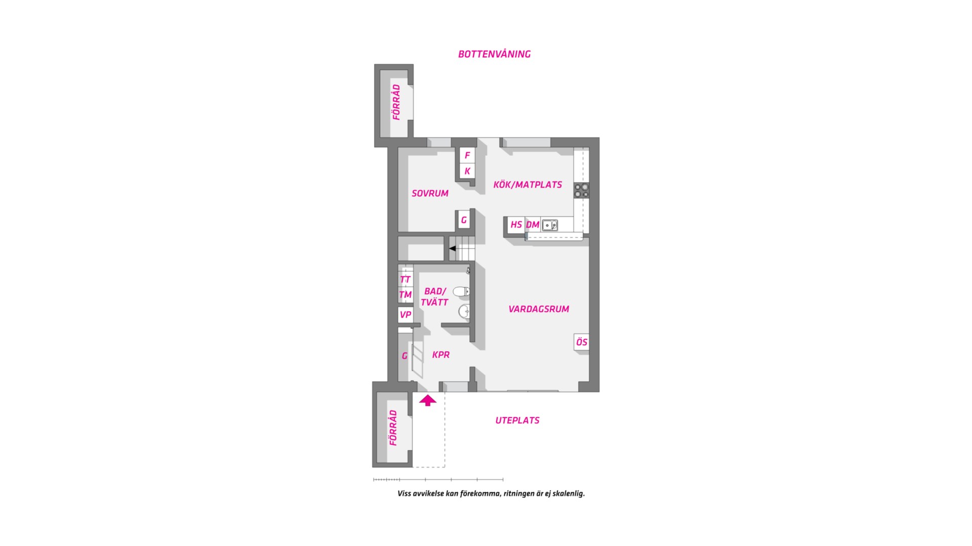Planlösning från Storstensvägen 101, Såld i Lindbacken, Uppsala