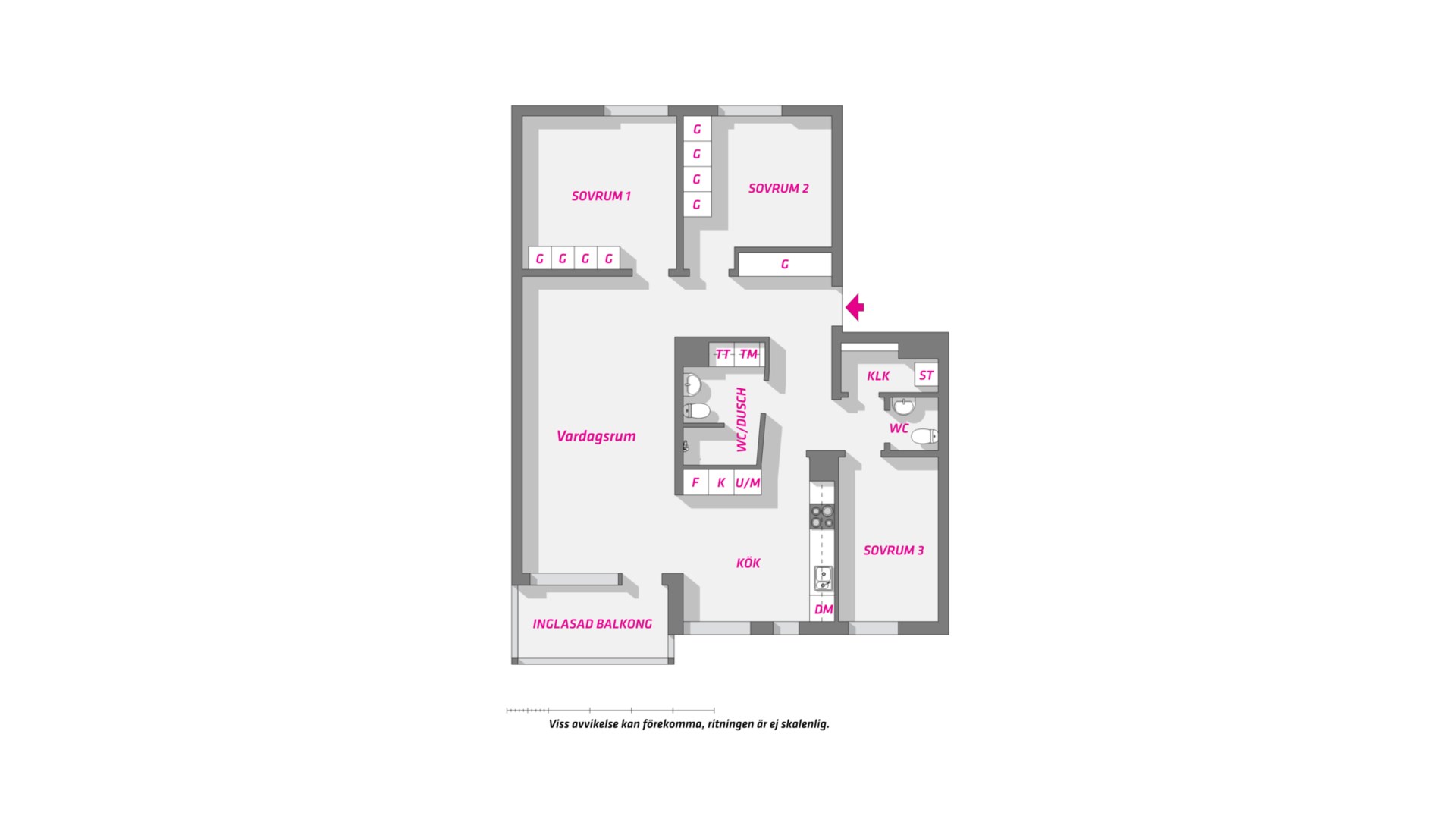 Planlösning från Portalgatan 9, Såld i Kapellgärdet, Uppsala