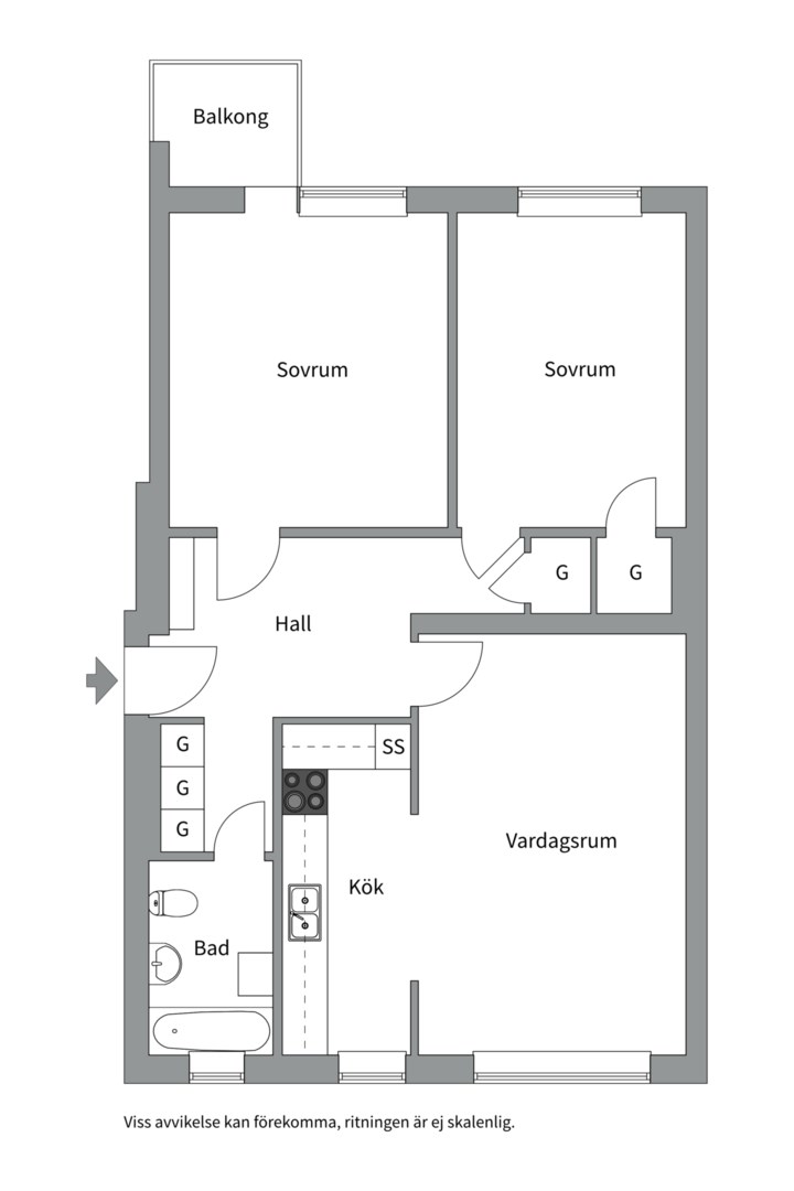 Planlösning från Torkelsgatan 10 A, Såld i Fålhagen, Uppsala