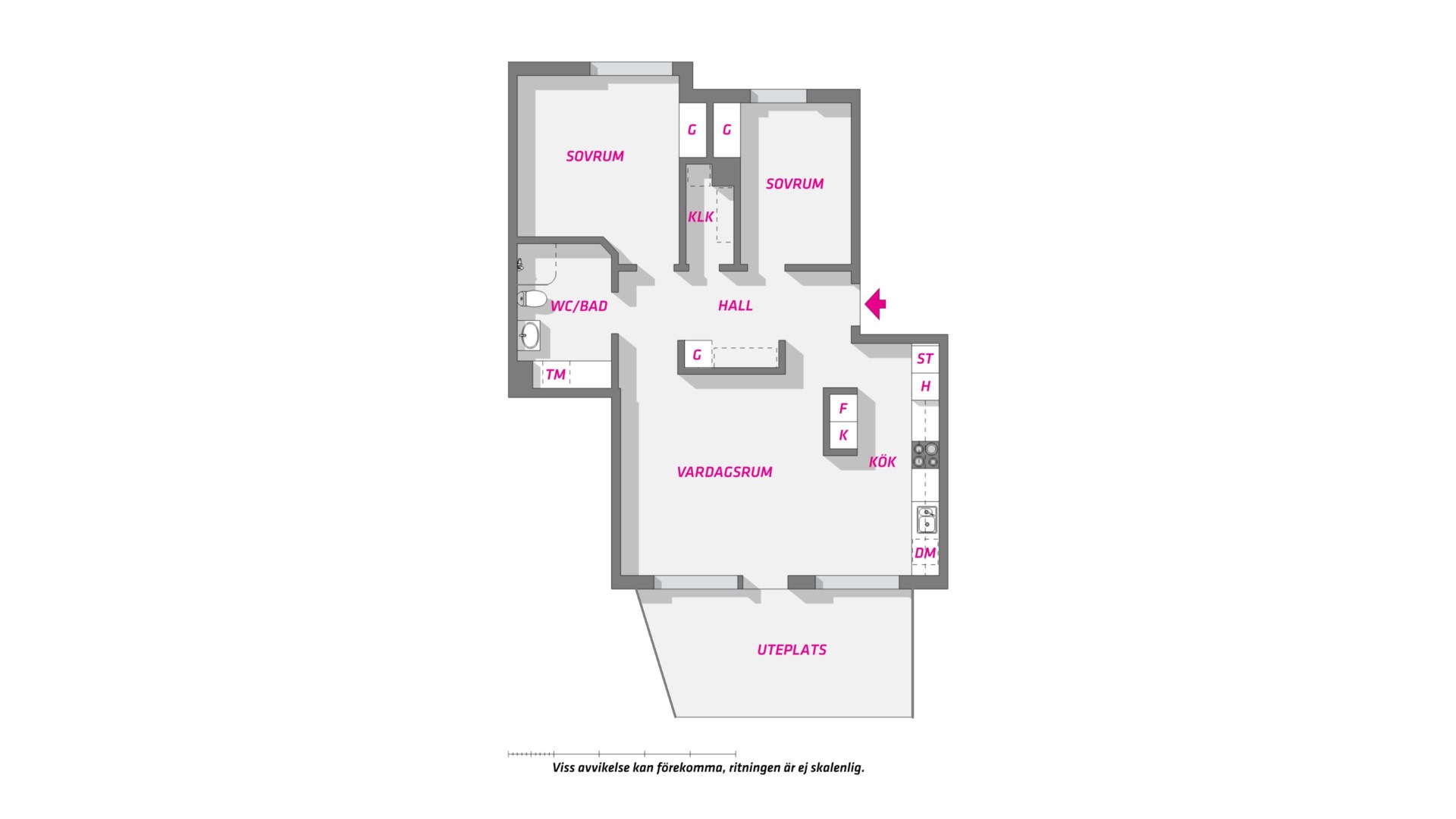Planlösning från Klockargatan 12, Såld i Luthagen, Uppsala