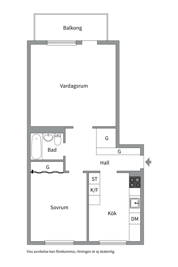 Planlösning från Torkelsgatan 2G, Såld i Fålhagen, Uppsala