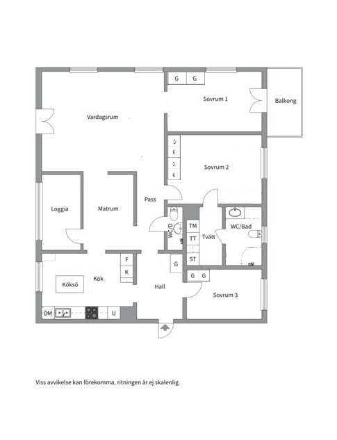 Planlösning från S:t Persgatan 23 A, Såld i Centrum, Uppsala