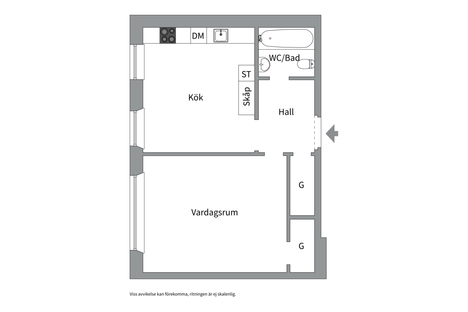 Planlösning från Höganäsgatan 11B, Såld i Höganäs, Uppsala