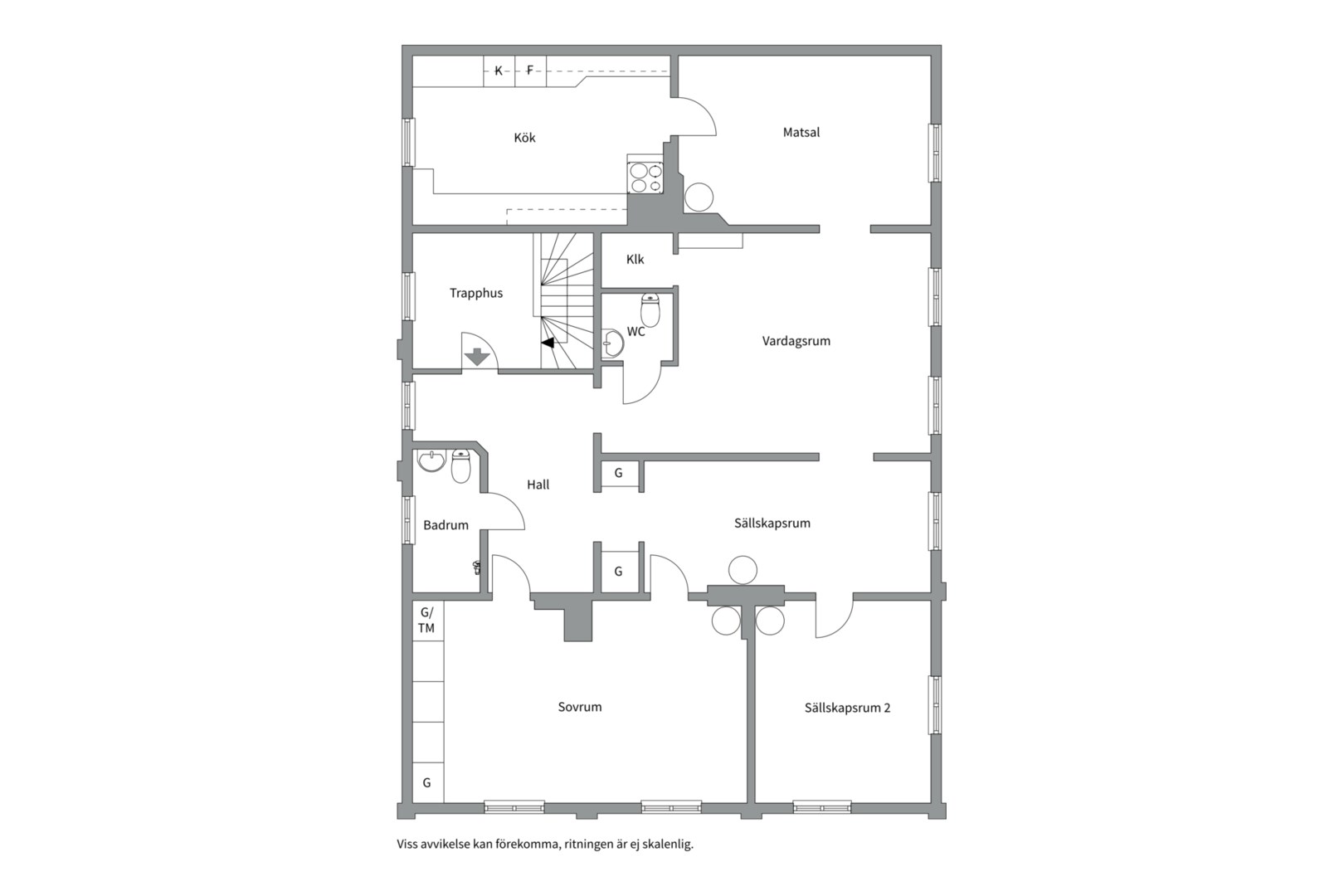 Planlösning från Övre Slottsgatan 9B, Såld i Öfre Slotts, Uppsala