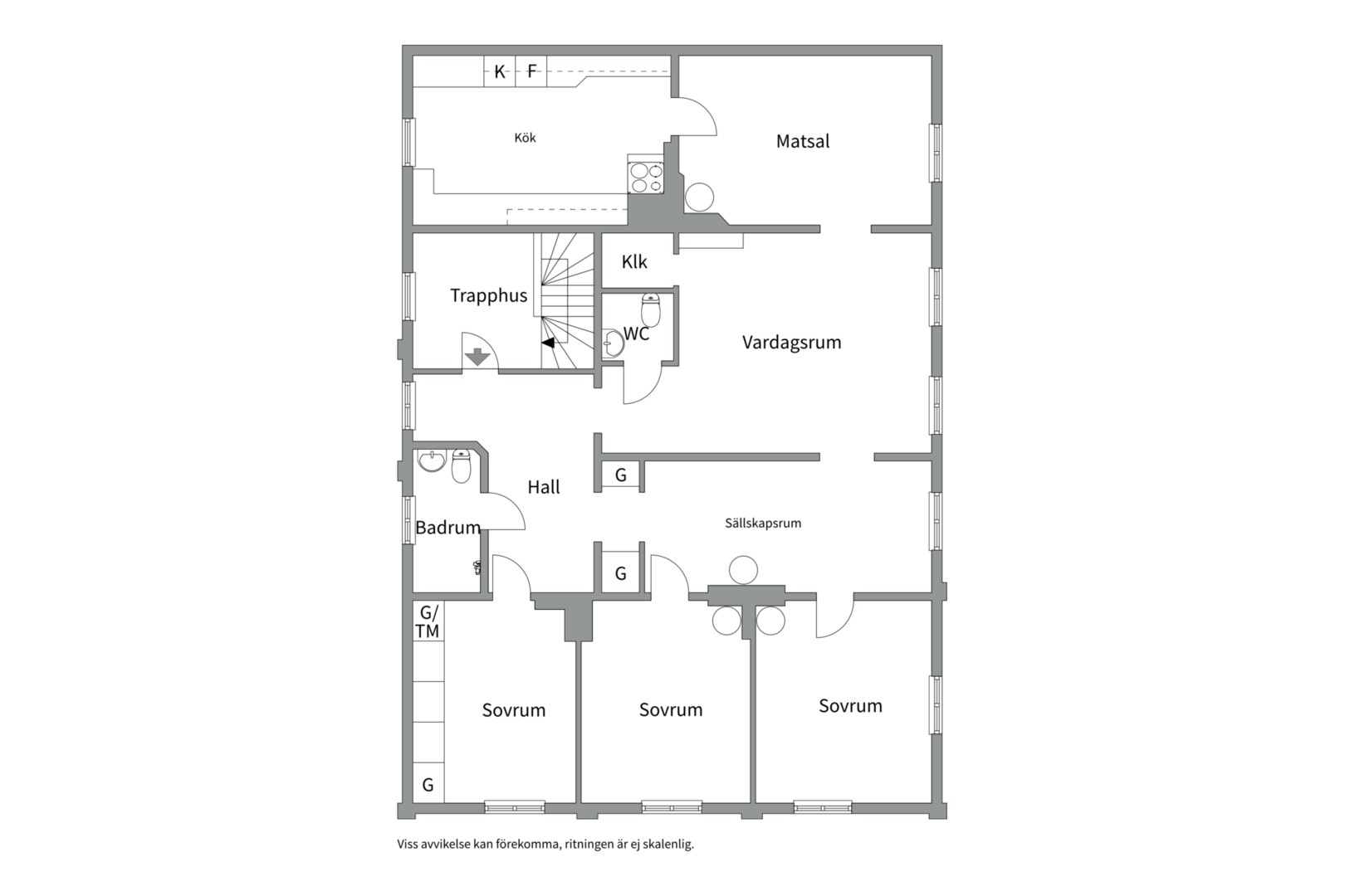 Planlösning från Övre Slottsgatan 9B, Såld i Öfre Slotts, Uppsala