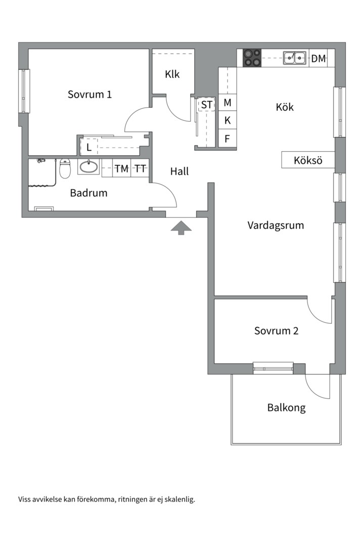 Planlösning från Viragatan 3, Såld i Kungsängen, Uppsala