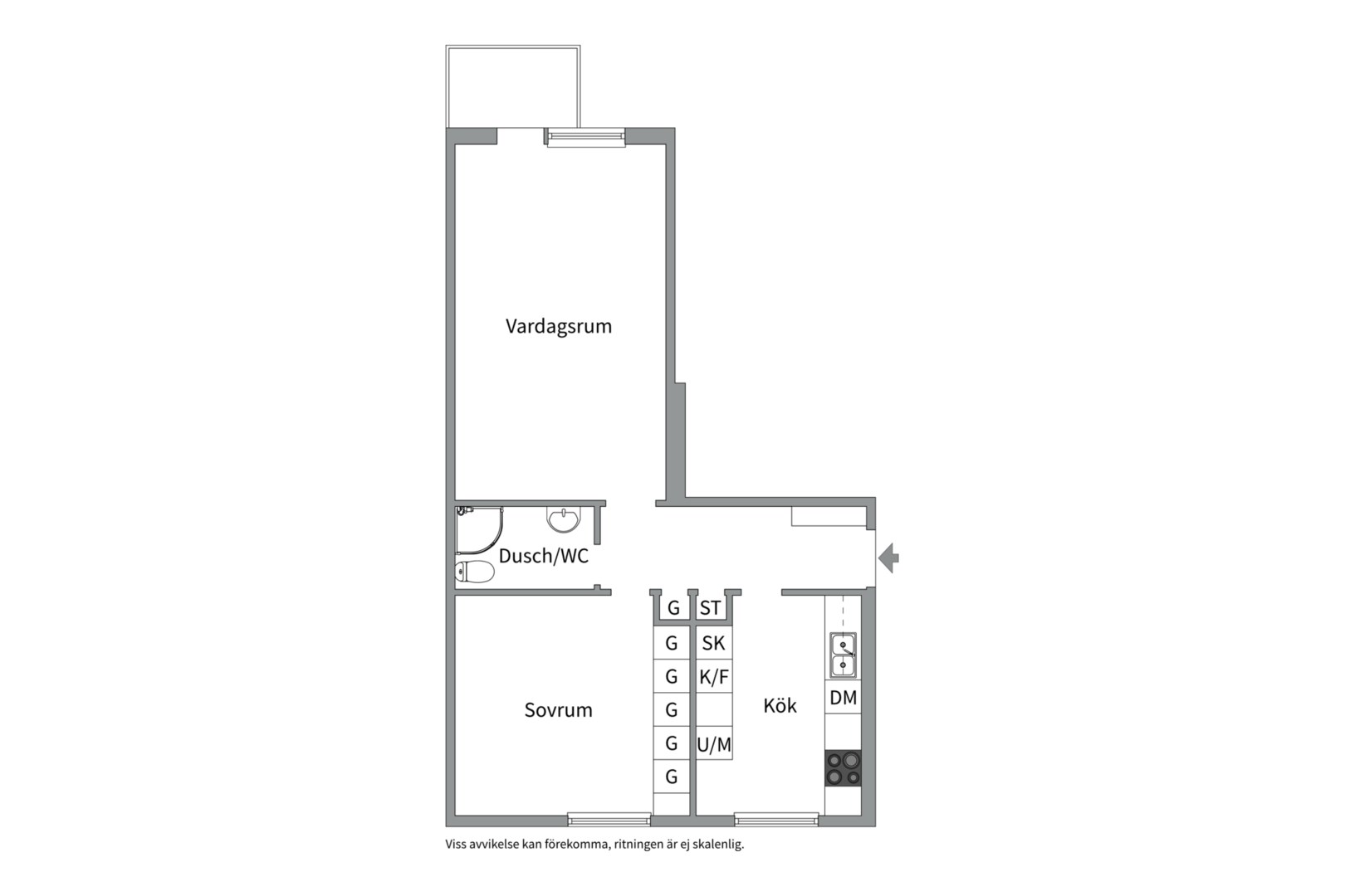 Planlösning från Sibyllegatan 18 B, Såld i Luthagen, Uppsala