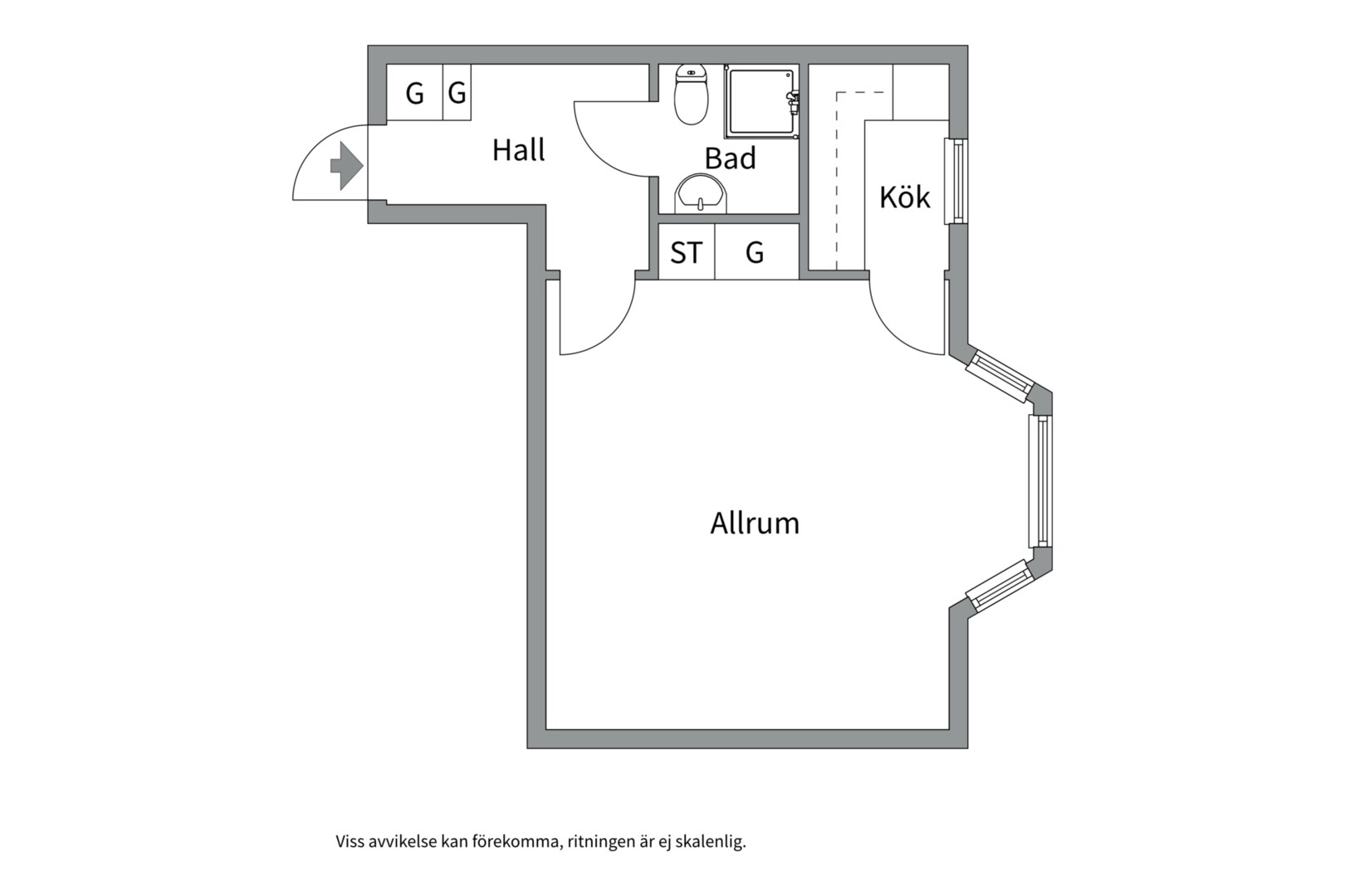 Planlösning från Bäverns gränd 18, Såld i Centrum, Uppsala