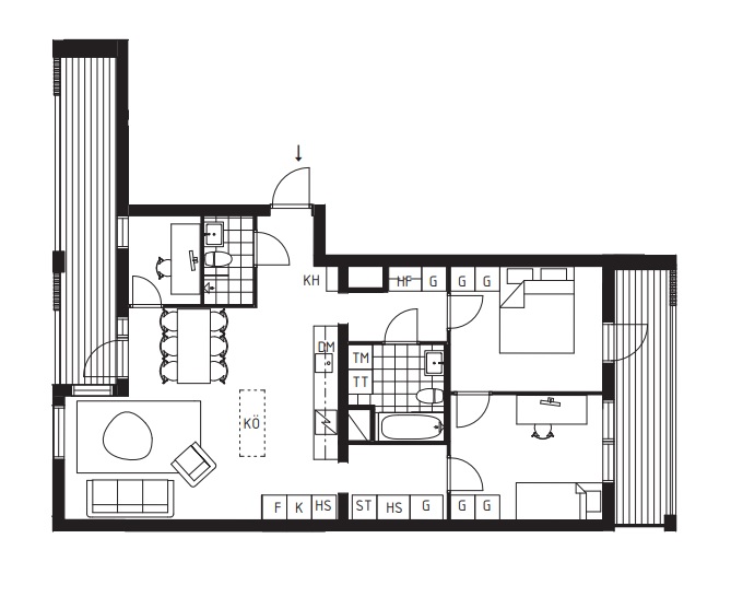 Planlösning från Torgny segersteds allé 89, Såld i Rosendal, Uppsala