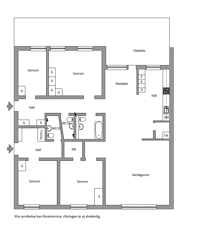 Planlösning från Stagneliusgatan 3, Såld i Bellman, Uppsala