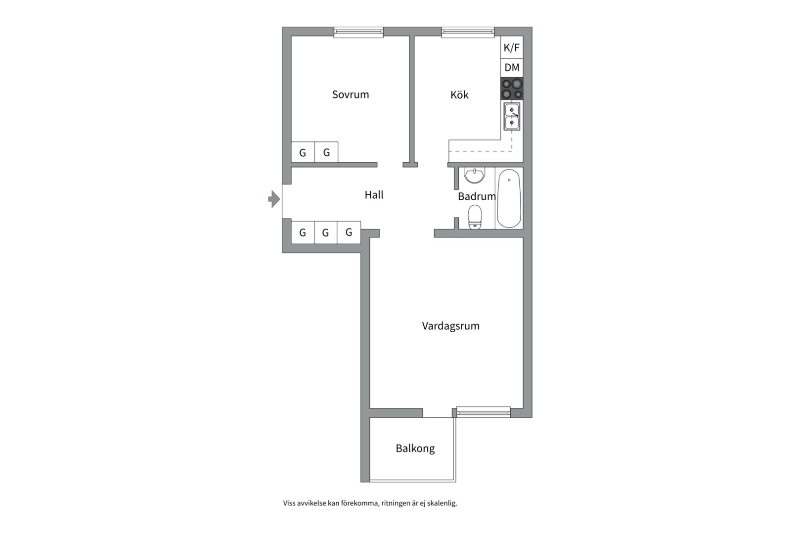 Planlösning från Geijersgatan 27D, Såld i Luthagen, Uppsala