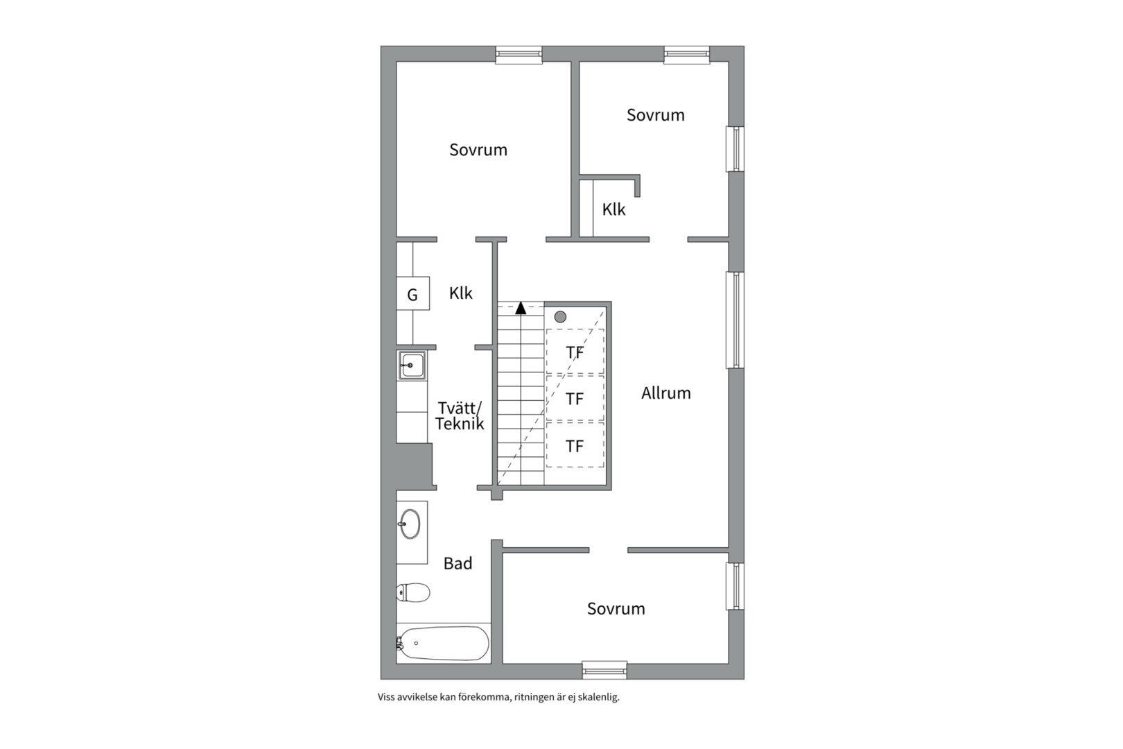 Planlösning från Torpsvängen 36, Såld i Lindbacken, Uppsala