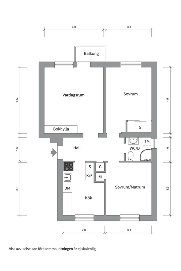 Planlösning från Malma stenväg 2, Såld i Norby, Uppsala