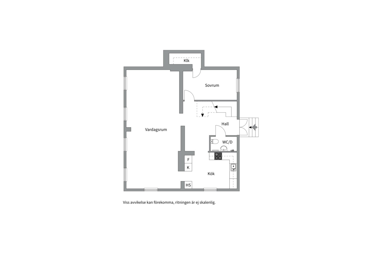 Planlösning från S:t Johannesgatan 7 B, Såld i Främre Luthagen, Uppsala