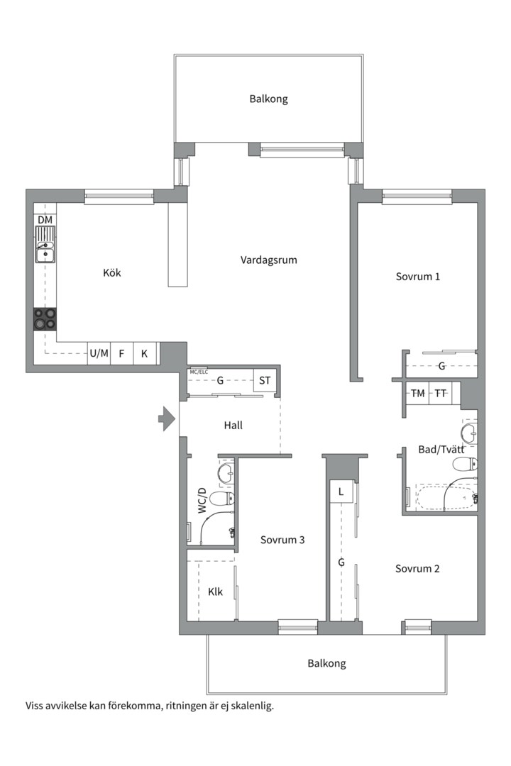 Planlösning från Sågargatan 11 C, Såld i Kungsängen, Uppsala