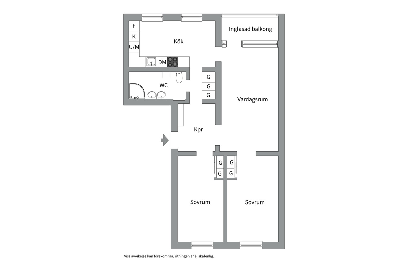 Planlösning från Torsgatan 8 B, Såld i Främre Luthagen, Uppsala