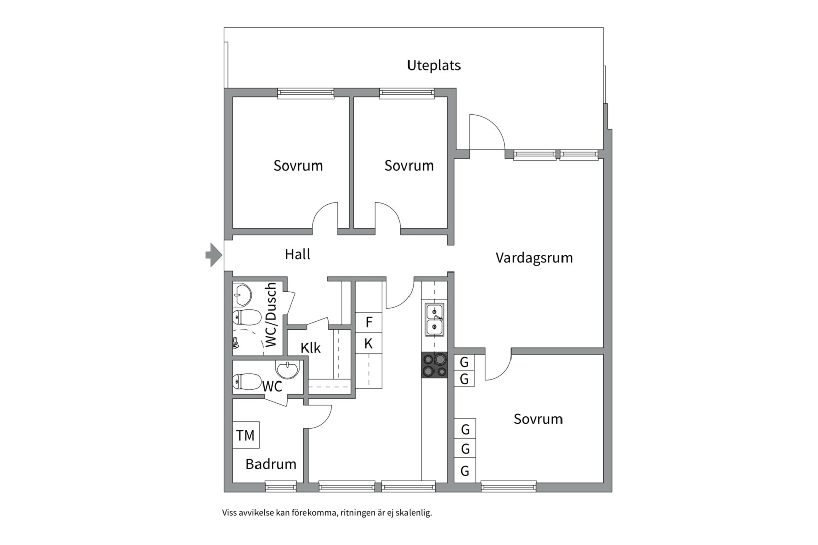 Planlösning från Viktor Rydbergsgatan 29, Såld i Nyby, Uppsala