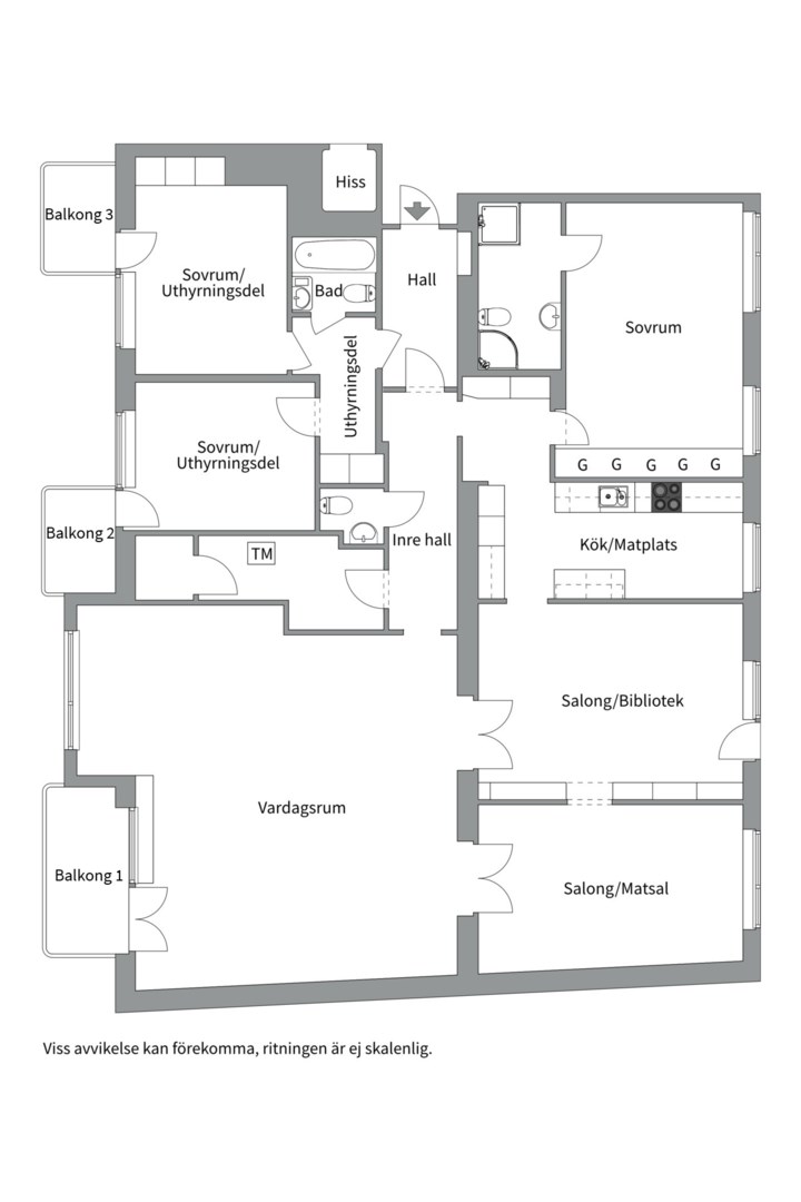 Planlösning från Drottninggatan 5, Såld i Centrum, Uppsala