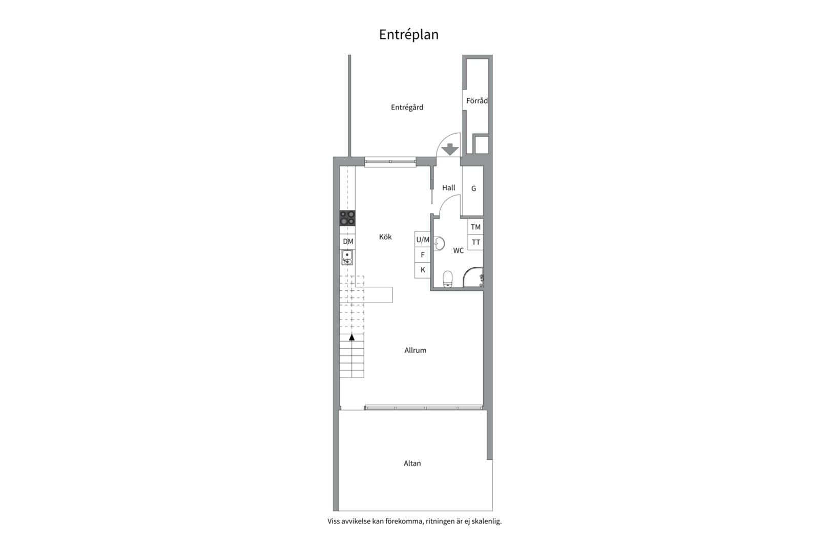 Planlösning från Villavägen 5A, Såld i Kåbo, Uppsala