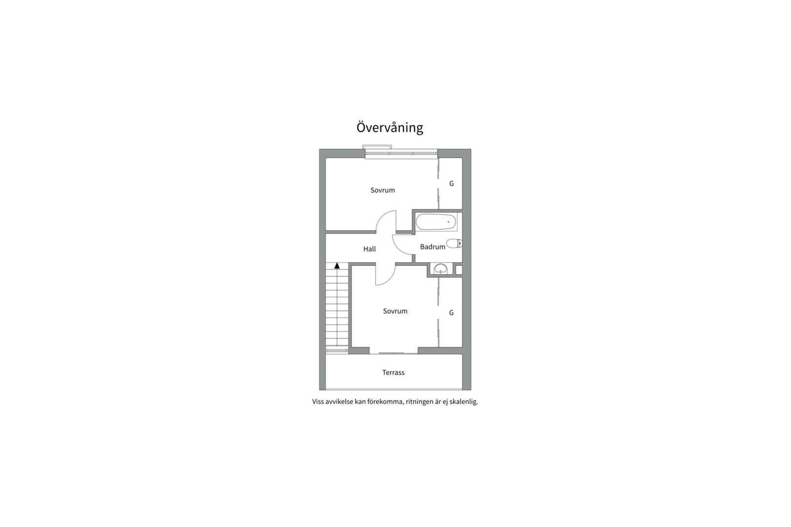 Planlösning från Villavägen 5A, Såld i Kåbo, Uppsala