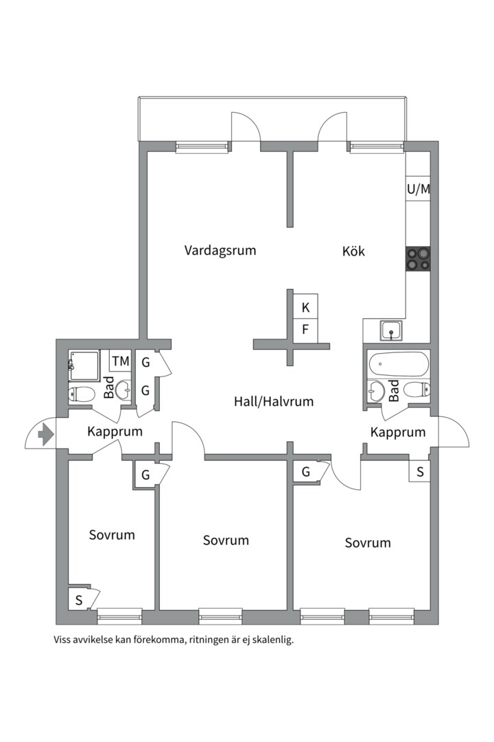 Planlösning från Luthagsesplanaden 26B, Såld i Luthagen, Uppsala