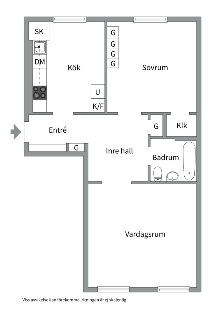 Planlösning från S:t Göransgatan 25, Såld i Fålhagen, Uppsala