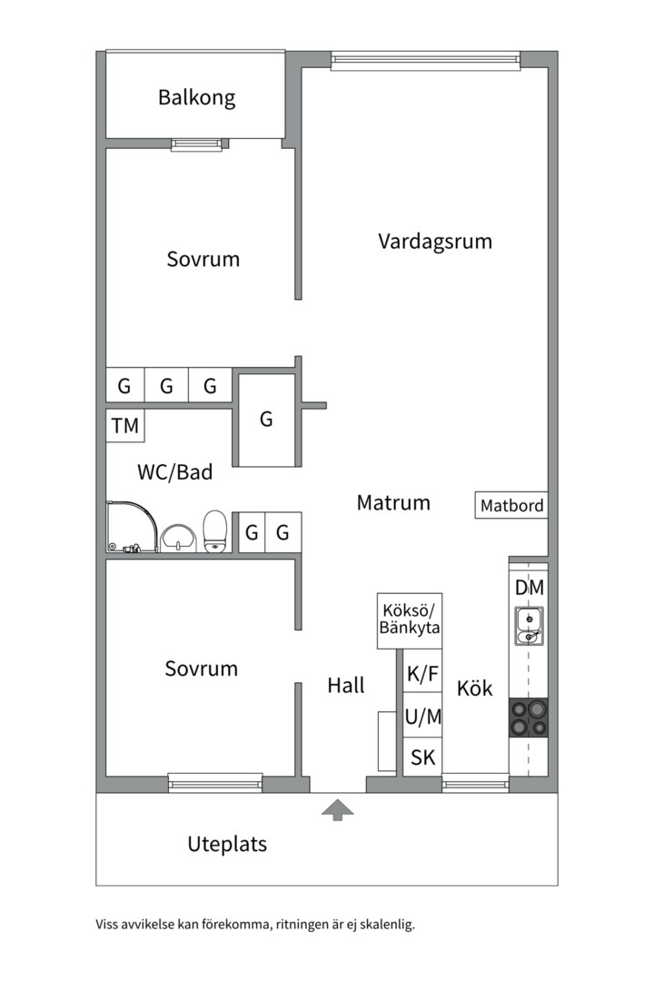 Planlösning från Murargatan 33, Såld i Salabacke, Uppsala