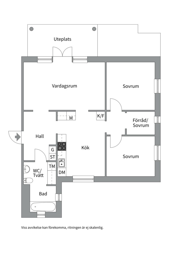 Planlösning från Basarbovägen 4, Såld i Ekeby, Uppsala