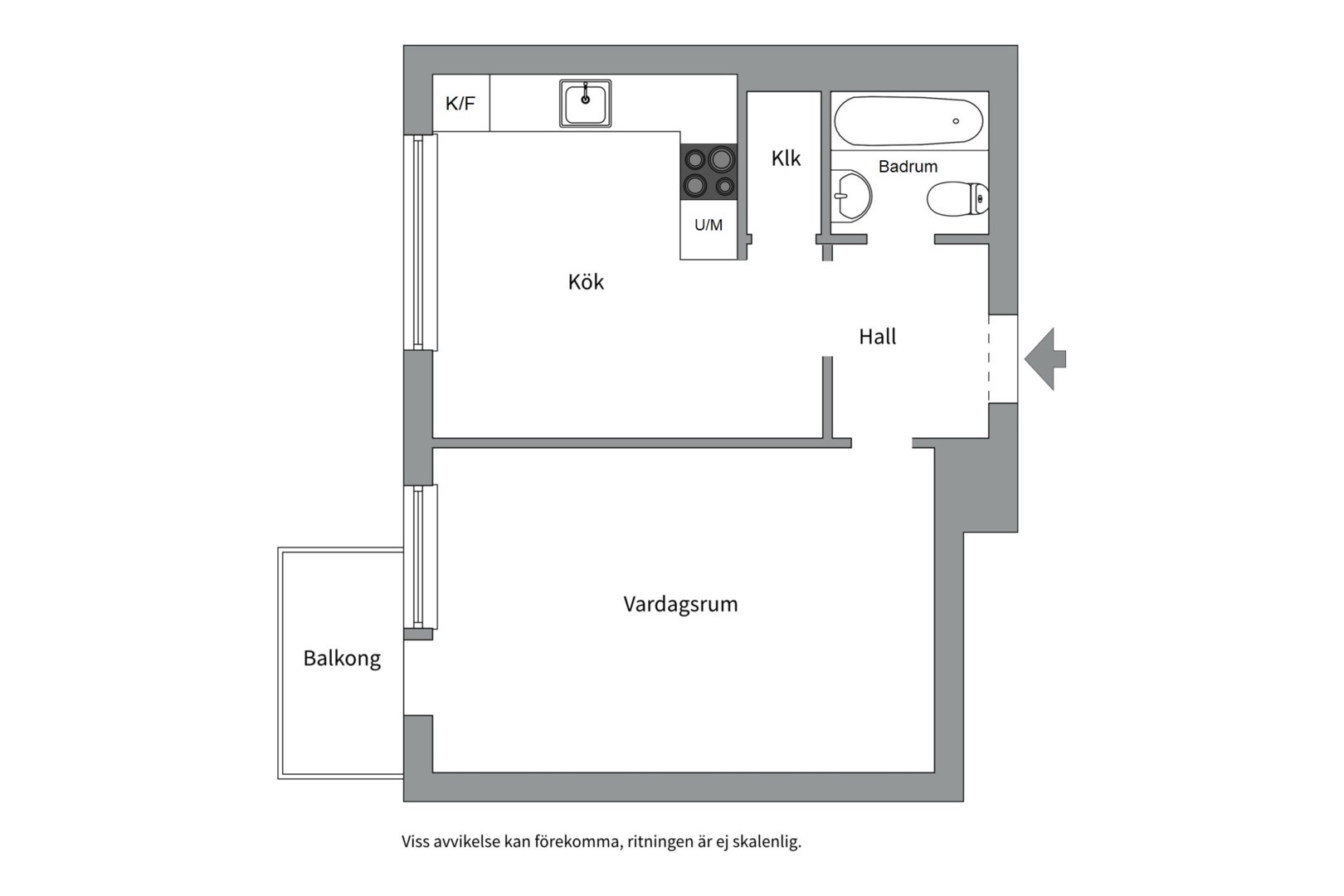 Planlösning från Tegnérgatan 17 A, Såld i Luthagen, Uppsala