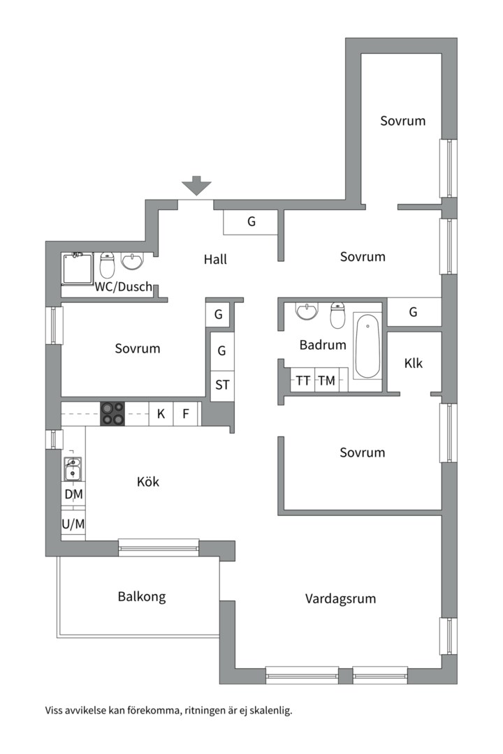 Planlösning från Pålgatan 12, Såld i Stabby, Uppsala