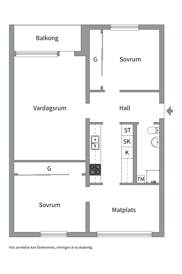 Planlösning från Viktor Rydbergsgatan 21, Såld i Nyby, Uppsala