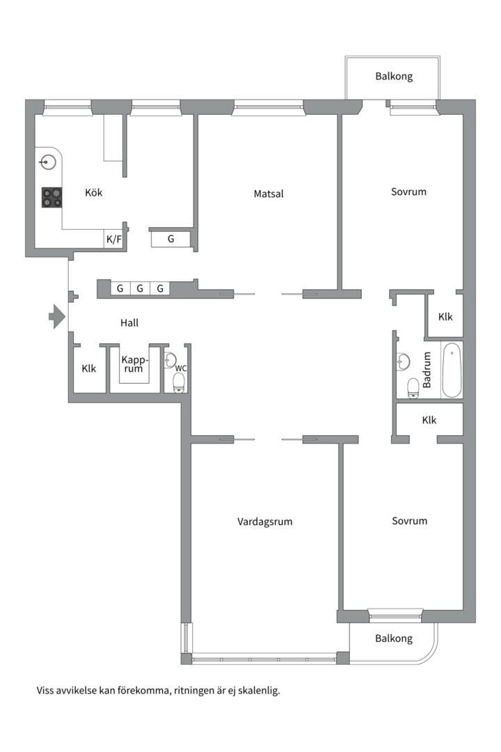 Planlösning från Sysslomansgatan 17A, Såld i Luthagen, Uppsala