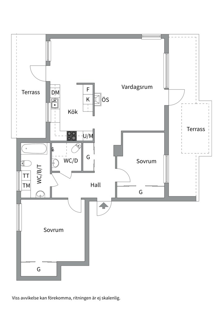 Planlösning från Sågargatan 2 D, Såld i Kungsängen, Uppsala