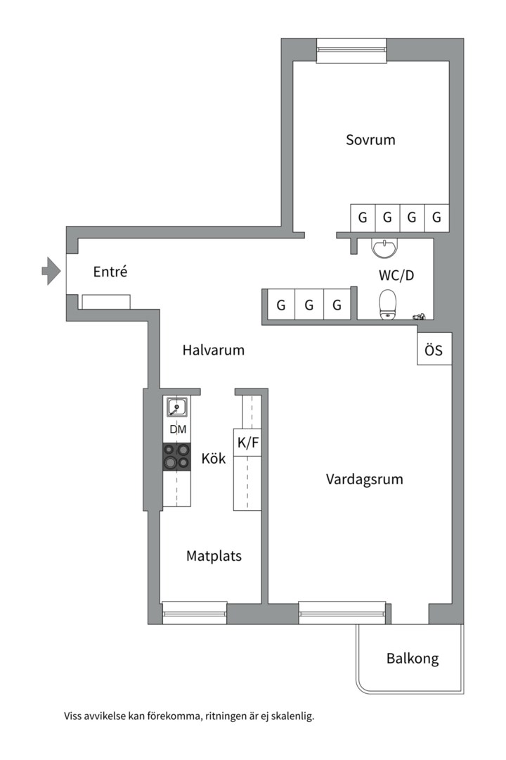 Planlösning från Ringgatan 22 A, Såld i Luthagen, Uppsala