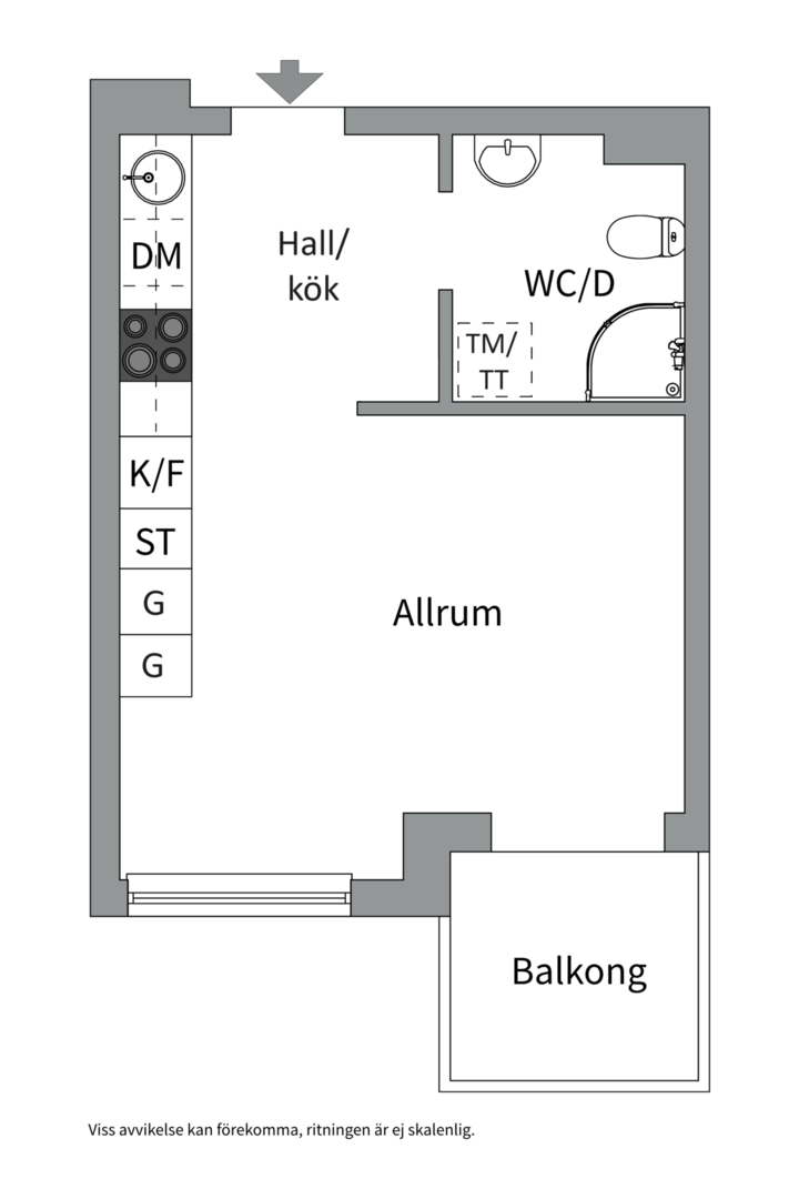 Planlösning från Petterslundsgatan 14 E, Såld i Fålhagen, Uppsala
