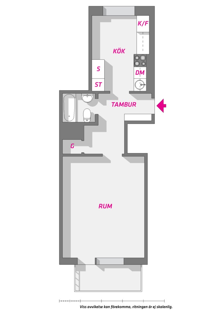 Planlösning från Fålhagsleden 3 B, Såld i Fålhagen, Uppsala
