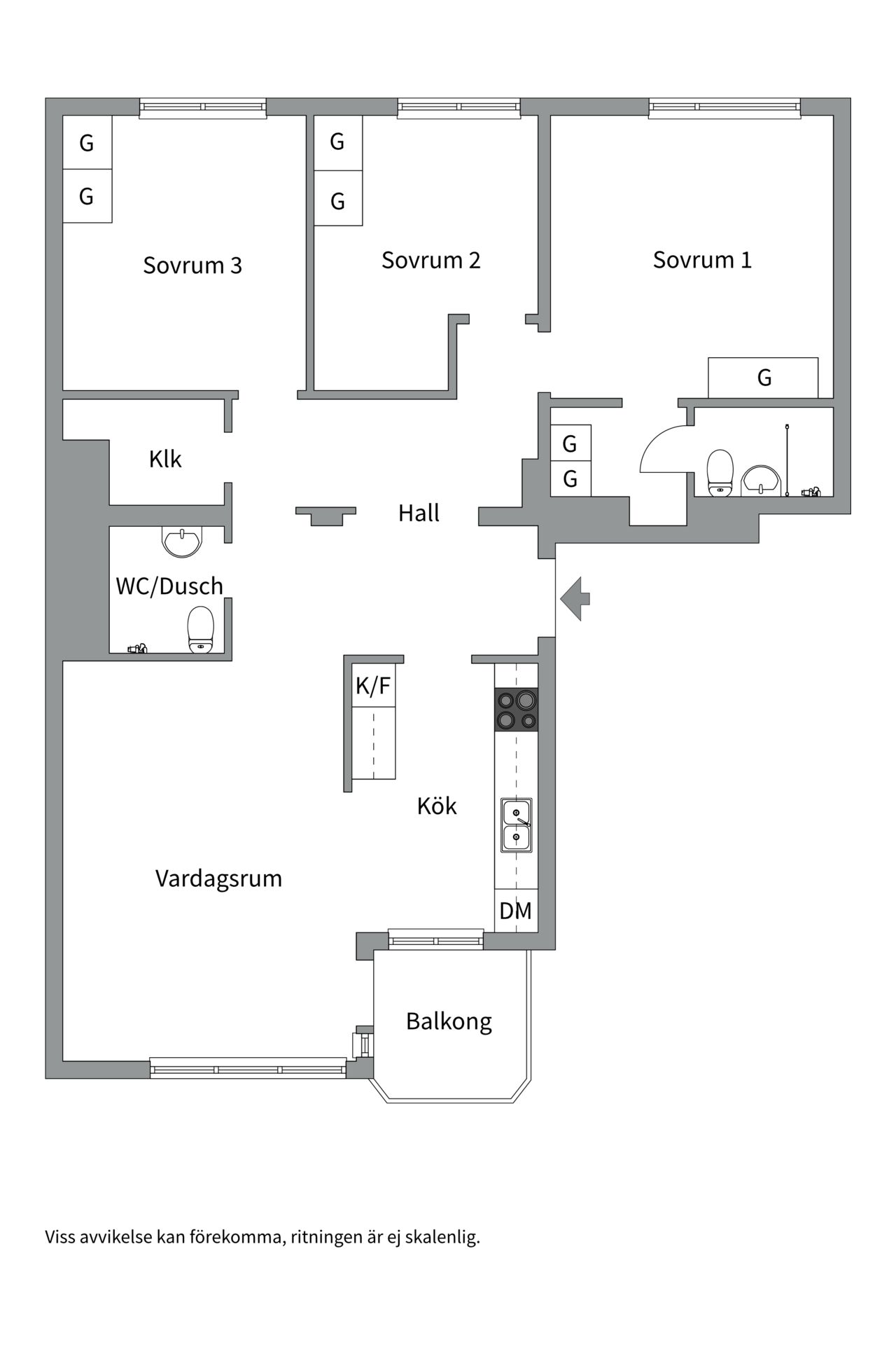 Bostadsbild från Ymergatan 24D, Såld i Fålhagen, Uppsala