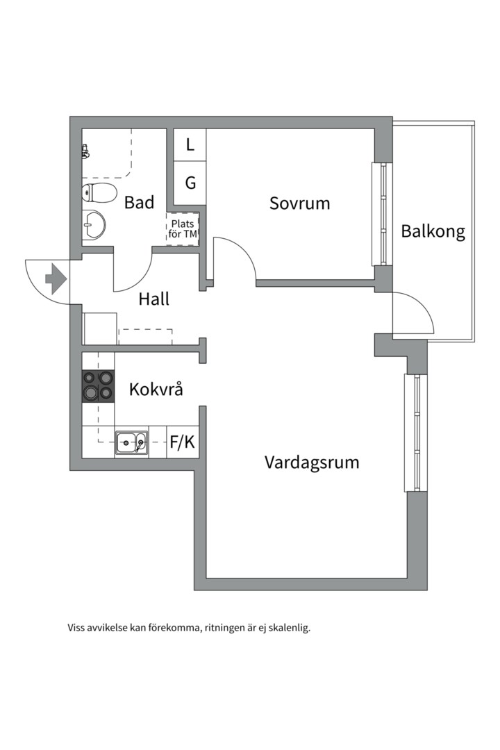 Planlösning från S:t Persgatan 32C, Såld i Centrum, Uppsala